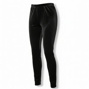 Black Velvet Stretch Leggings Soft Pull-On Pants Medium Party Date Night